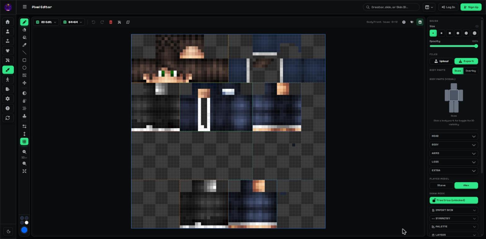 The flat 2D skin texture