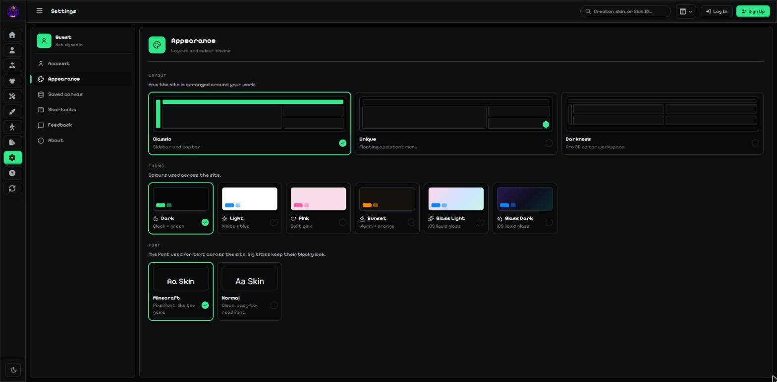 Settings → Appearance